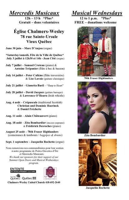 OPEN DOORS and MUSICAL WEDNESDAYS / MERCREDIS MUSICAUX